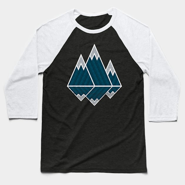 My Mountains and Hiking Art Baseball T-Shirt by OneRedFox